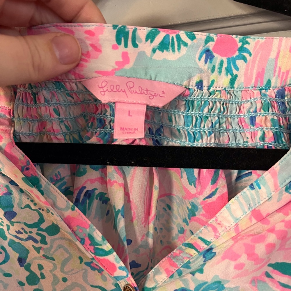 Lilly Pulitzer Elsa Long Sleeve Silk Top
